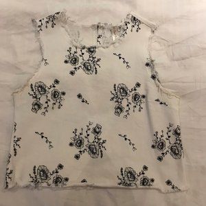 Floral Denim Crop Top